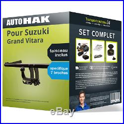 Attelage pour Suzuki Grand Vitara 98-05 Amovible + Faisceau spécifique 7 broches
