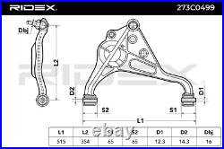 RIDEX 273C0499 Bras de suspension pour SUZUKI Grand Vitara I SUV (FT, HT) Avant